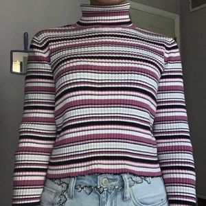 Striped turtle neck
